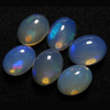 6 pcs Lot - Huge size 7.5x10 - 9x11 mm Ethiopian Opal Oval Cabochon Really High Quality Every Pcs Have Full Blue Colour Fire